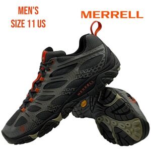 Merrell Moab 2 Vent Hiking Shoes Gray Orange Men's Size 11 J35427 Vibram Outdoor